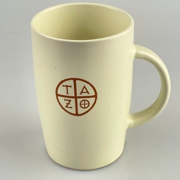 STARBUCKS Tazo Tan Ceramic Coffee Mug Tea Cup 12 Oz - Picture 1 of 9